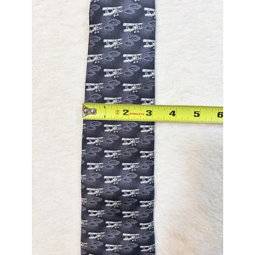 Beaufort The Rack Men's Airplane Gray White 100%‎ Silk Classic Woven Tie